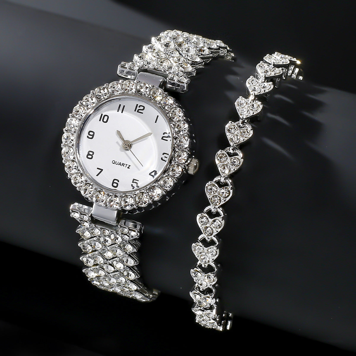 2PCS Women’s Luxury Fashion Watch & Bracelet Set ⌚