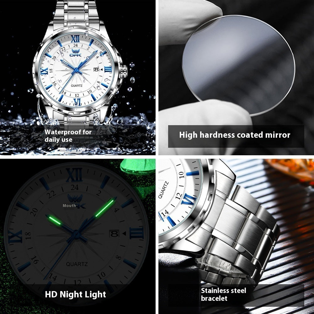 Men’s Waterproof Luminous Quartz Watch ⌚