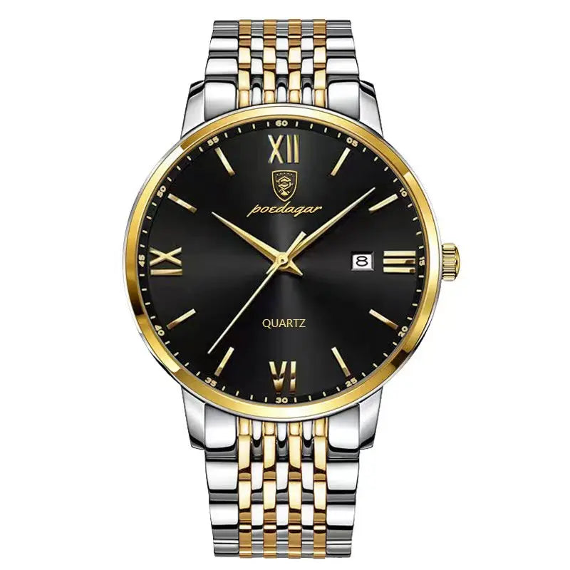 POEDAGAR Men’s Luxury Stainless Steel Quartz Watch ⌚