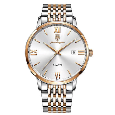 POEDAGAR Men’s Luxury Stainless Steel Quartz Watch ⌚