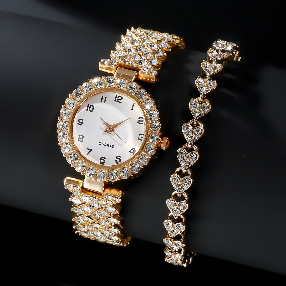 2PCS Women’s Luxury Fashion Watch & Bracelet Set ⌚